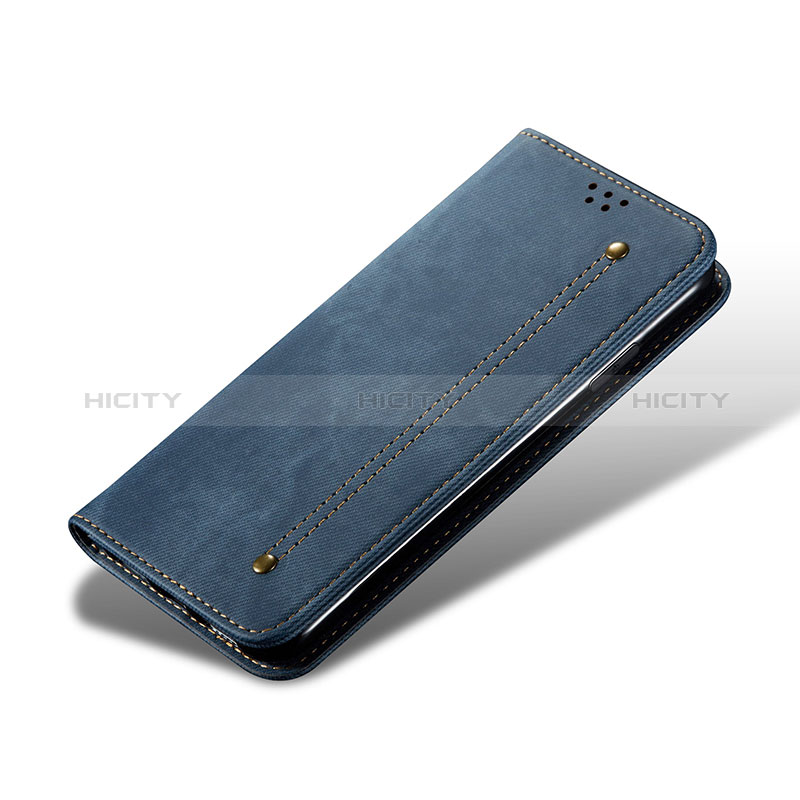 Handytasche Stand Schutzhülle Stoff B03S für Samsung Galaxy S24 Ultra 5G Blau