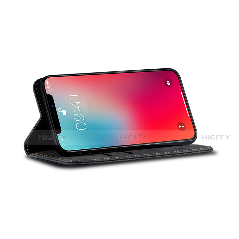 Handytasche Stand Schutzhülle Stoff für Apple iPhone 12 Pro groß