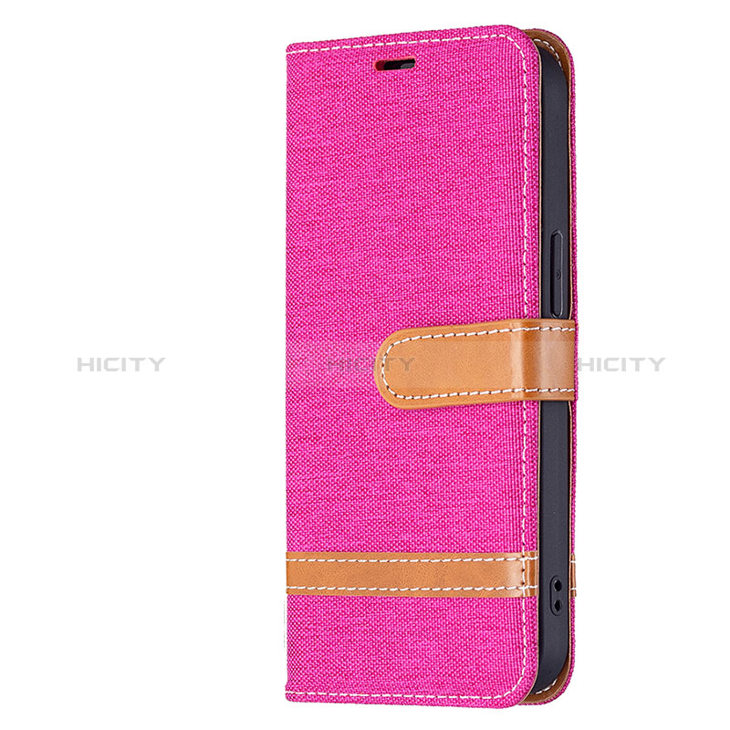 Handytasche Stand Schutzhülle Stoff für Apple iPhone 15 Pink groß