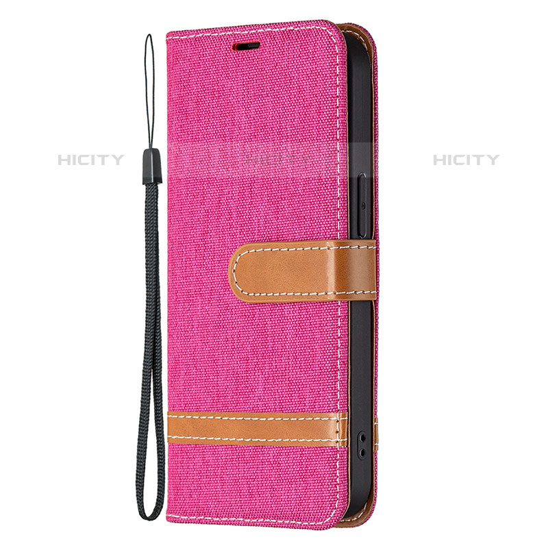 Handytasche Stand Schutzhülle Stoff für Apple iPhone 15 Pro Max Pink groß