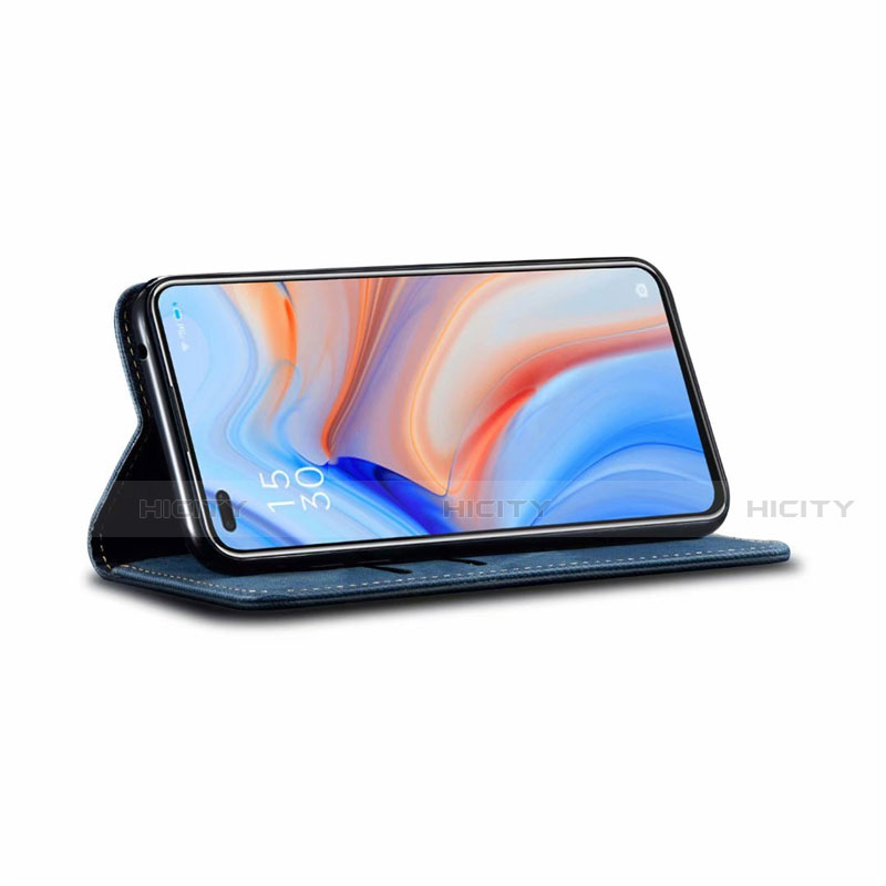 Handytasche Stand Schutzhülle Stoff für Oppo Reno4 4G