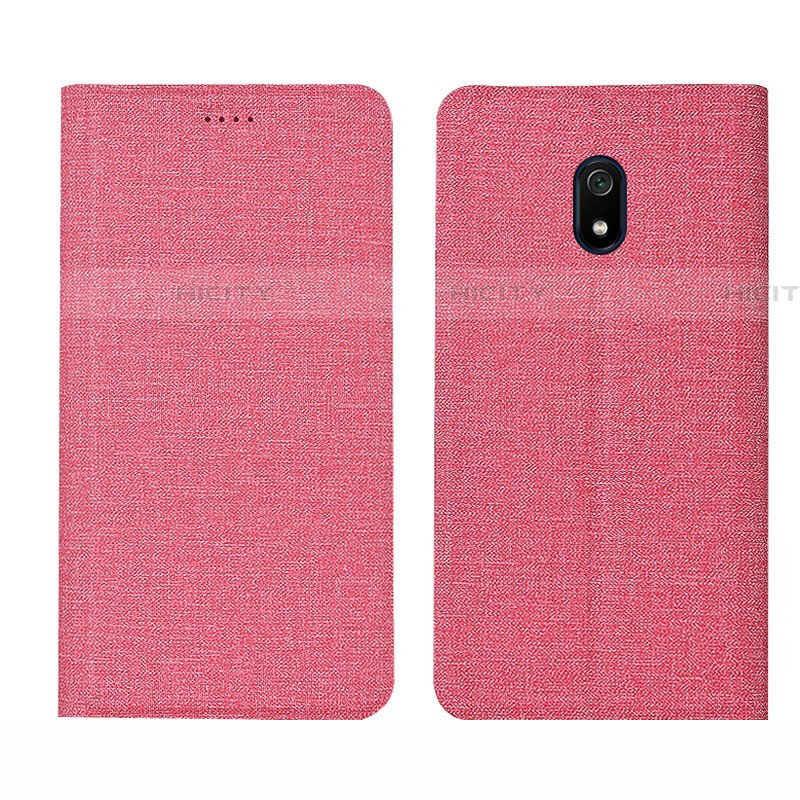 Handytasche Stand Schutzhülle Stoff für Xiaomi Redmi 8A Rosa