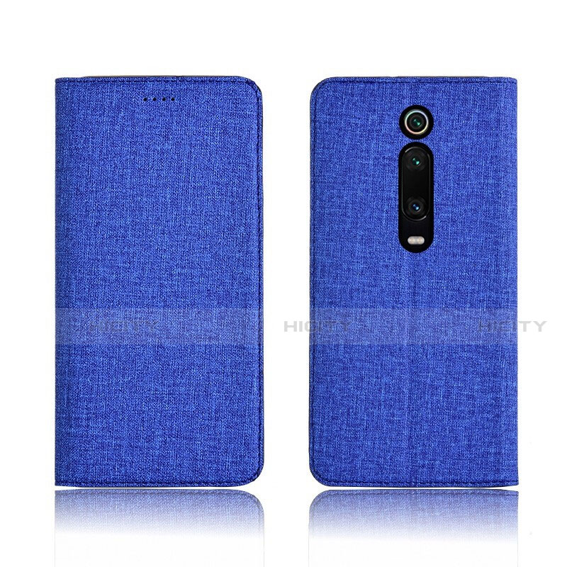 Handytasche Stand Schutzhülle Stoff H01 für Xiaomi Redmi K20 Blau