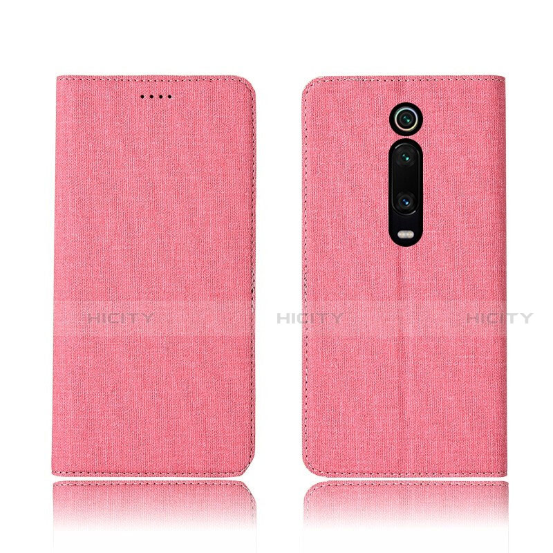 Handytasche Stand Schutzhülle Stoff H01 für Xiaomi Redmi K20 Rosa