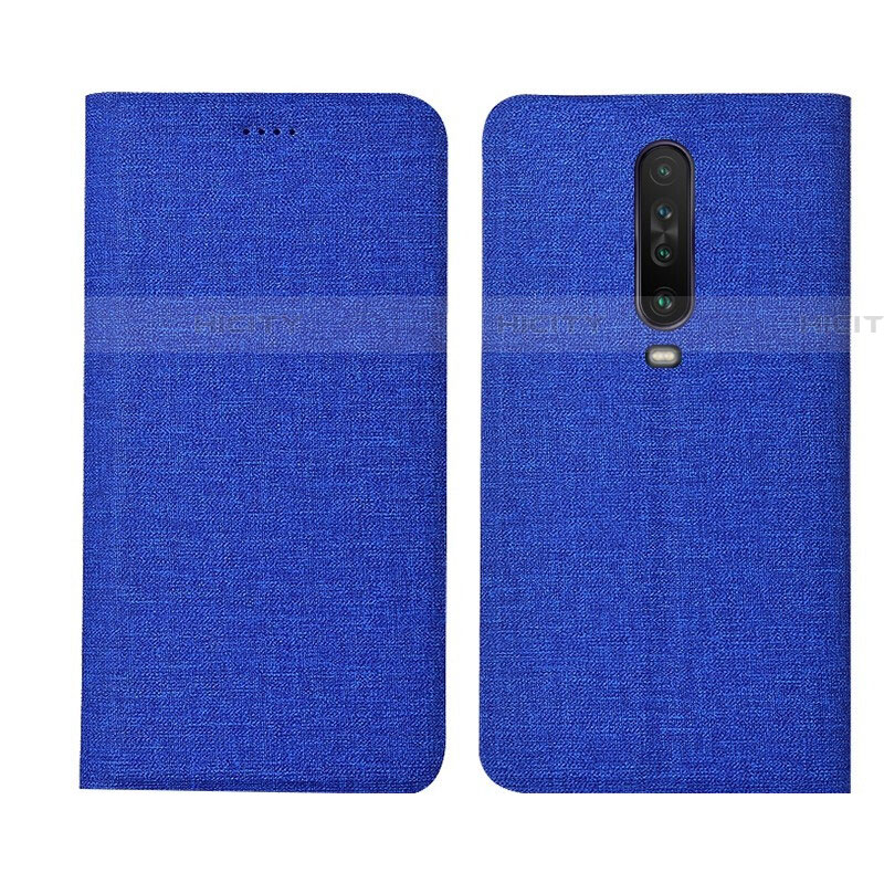 Handytasche Stand Schutzhülle Stoff L01 für Xiaomi Redmi K30 5G Blau