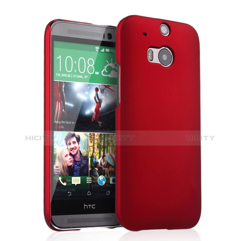 Hülle Kunststoff Schutzhülle Matt für HTC One M8 Rot