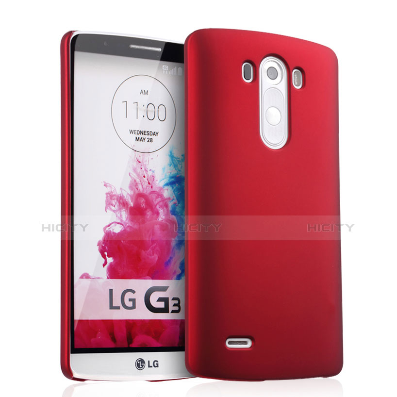 Hülle Kunststoff Schutzhülle Matt für LG G3 Rot