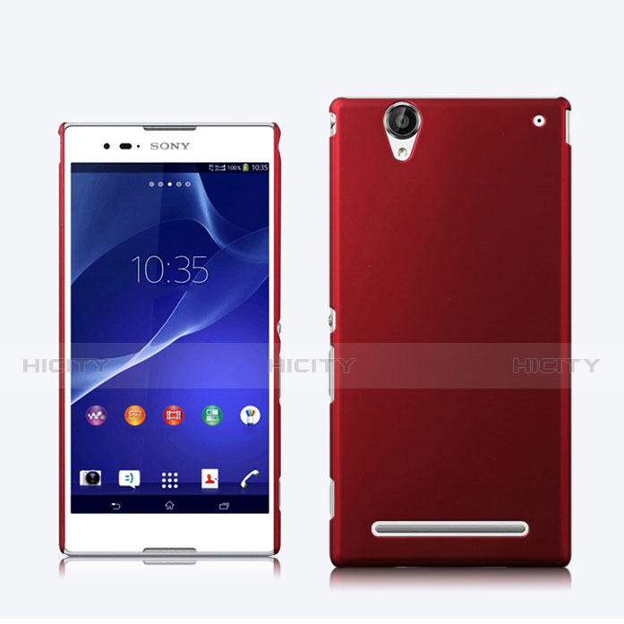 Hülle Kunststoff Schutzhülle Matt für Sony Xperia T2 Ultra Dual Rot