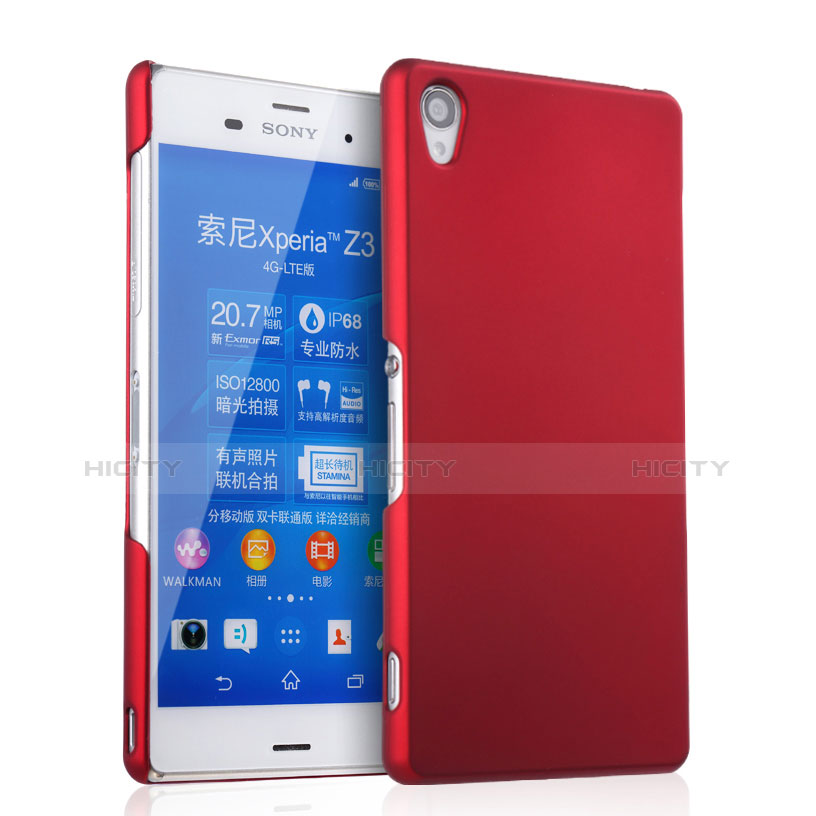 Hülle Kunststoff Schutzhülle Matt für Sony Xperia Z3 Rot