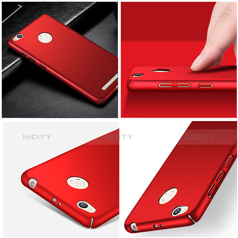 Hülle Kunststoff Schutzhülle Matt für Xiaomi Redmi 3 High Edition Rot groß