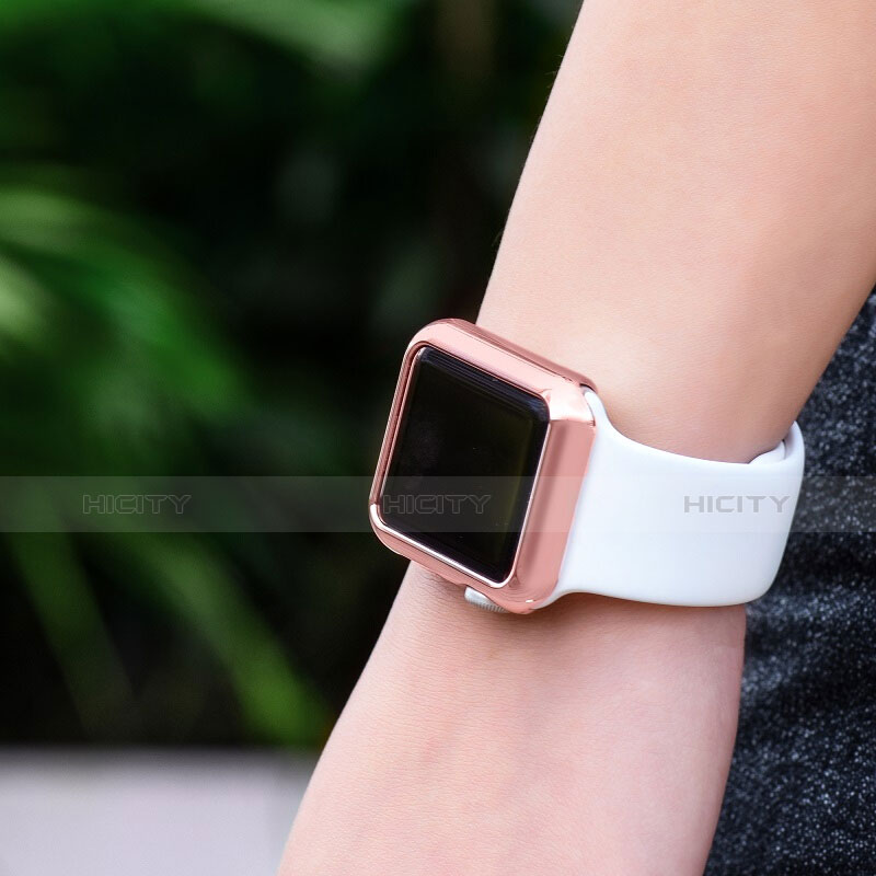 Hülle Luxus Aluminium Metall Rahmen C03 für Apple iWatch 2 38mm Rosa