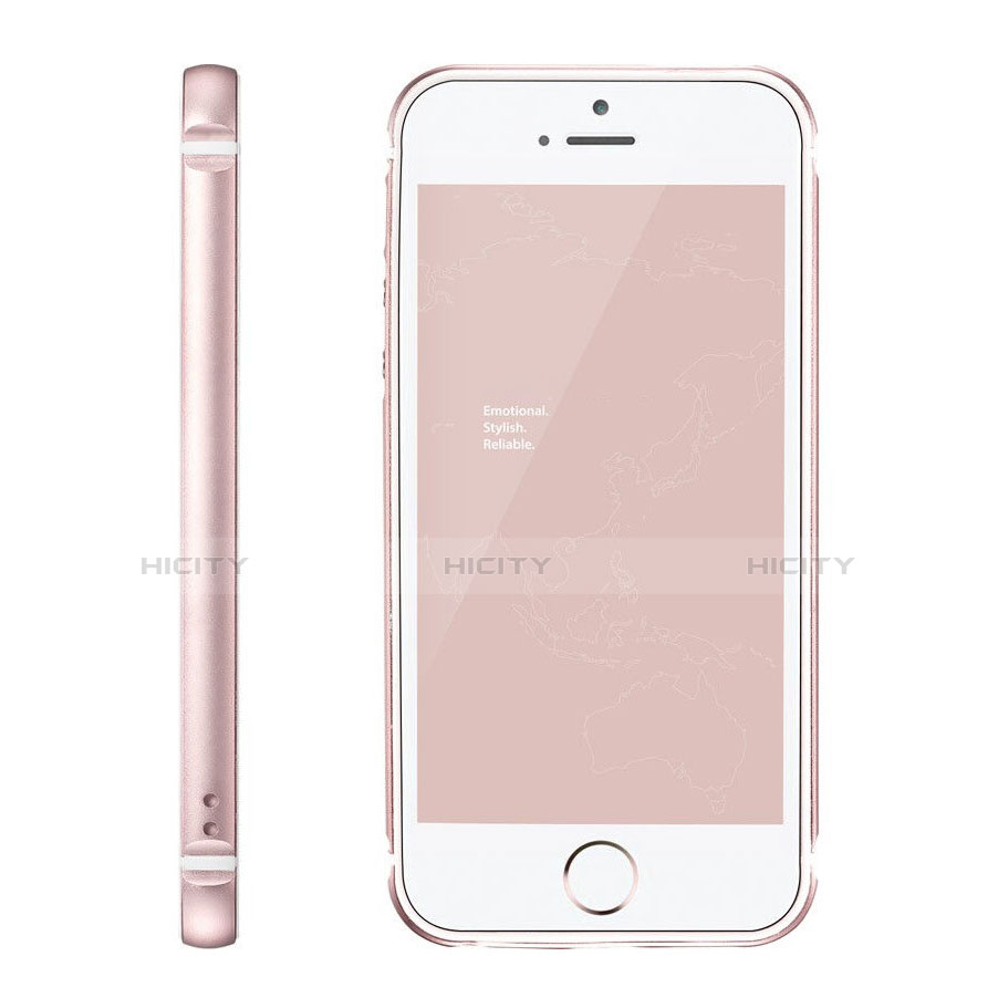 Hülle Luxus Aluminium Metall Rahmen für Apple iPhone 5 Rosa