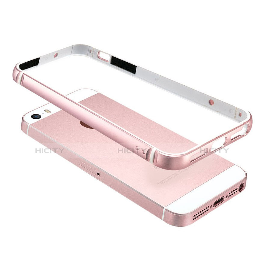 Hülle Luxus Aluminium Metall Rahmen für Apple iPhone 5 Rosa