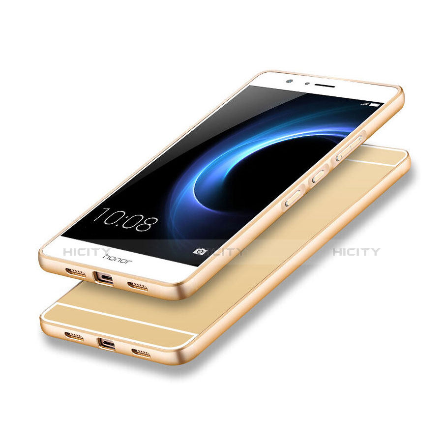 Hülle Luxus Aluminium Metall Rahmen für Huawei Honor V8 Gold