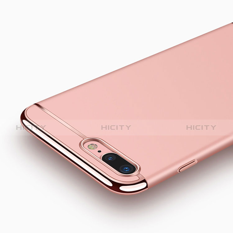 Hülle Luxus Metall Rahmen und Kunststoff F01 für Apple iPhone 8 Plus Rosegold