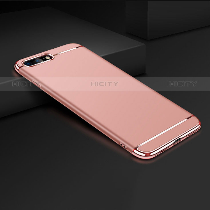 Hülle Luxus Metall Rahmen und Kunststoff F01 für Apple iPhone 8 Plus Rosegold