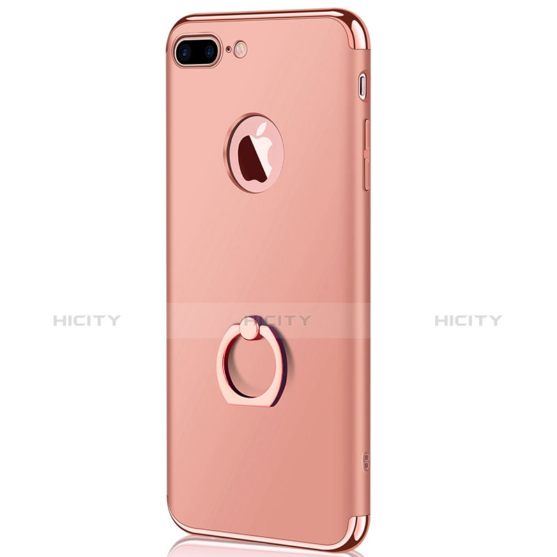 Hülle Luxus Metall Rahmen und Kunststoff F04 für Apple iPhone 7 Plus Rosegold