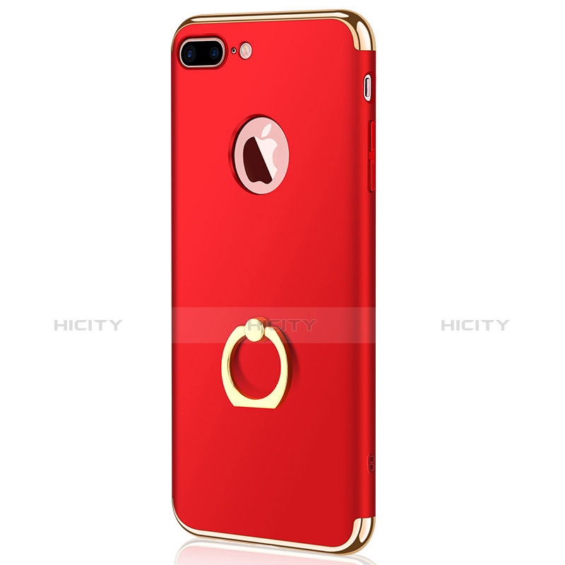 Hülle Luxus Metall Rahmen und Kunststoff F04 für Apple iPhone 7 Plus Rot Plus