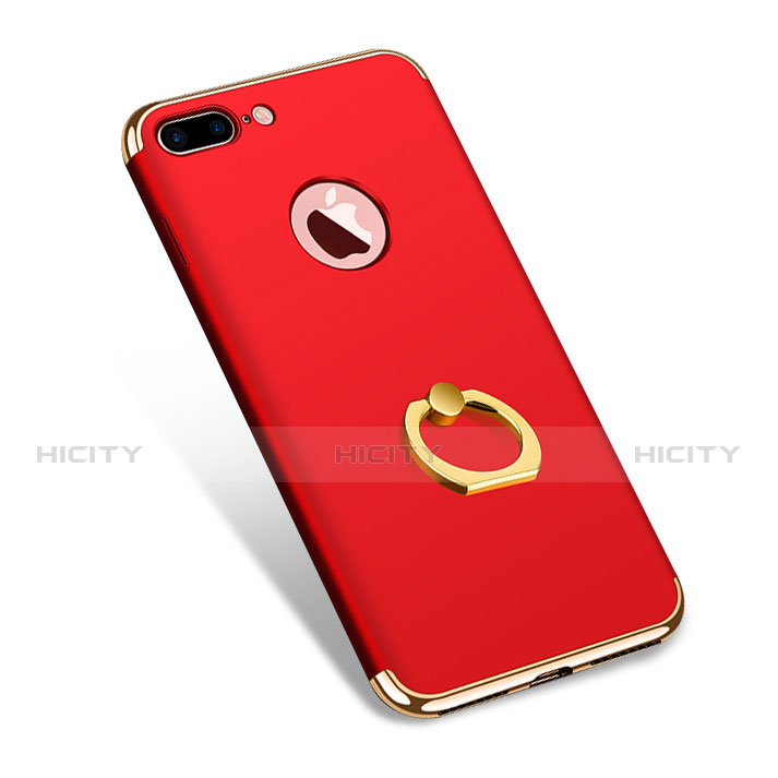 Hülle Luxus Metall Rahmen und Kunststoff F04 für Apple iPhone 7 Plus Rot groß