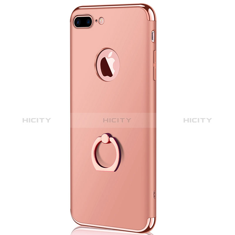 Hülle Luxus Metall Rahmen und Kunststoff F04 für Apple iPhone 8 Plus Rosegold