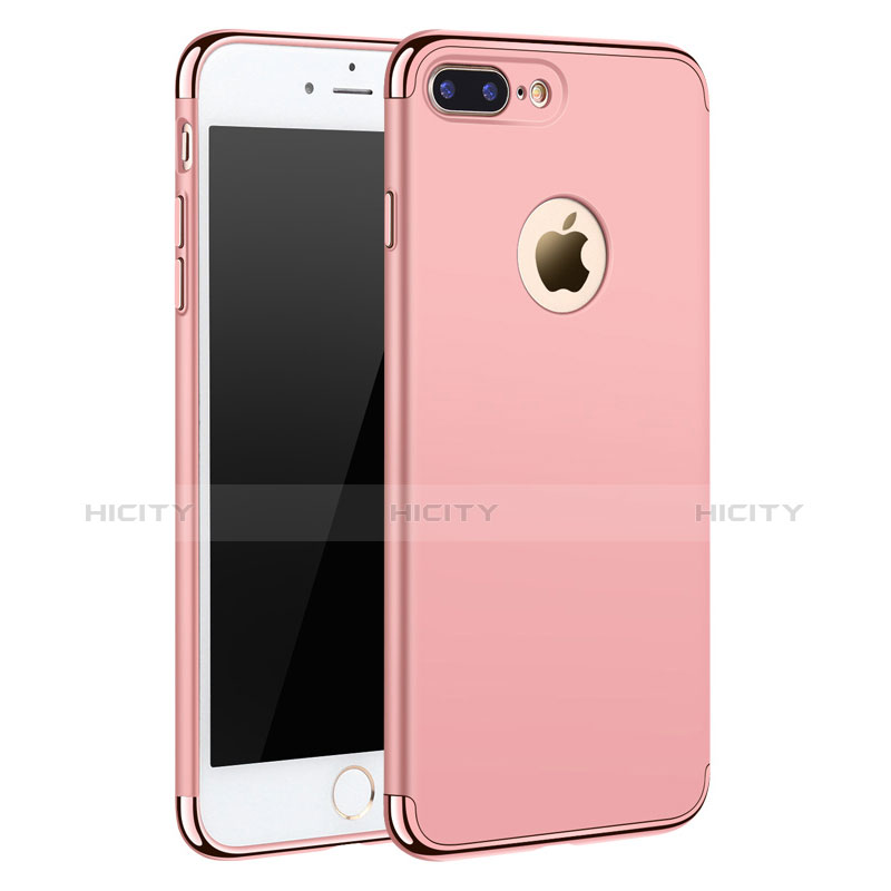 Hülle Luxus Metall Rahmen und Kunststoff F05 für Apple iPhone 7 Plus Rosegold Plus