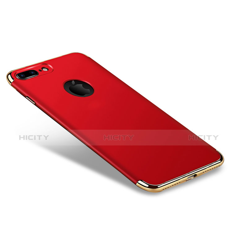 Hülle Luxus Metall Rahmen und Kunststoff F05 für Apple iPhone 7 Plus Rot