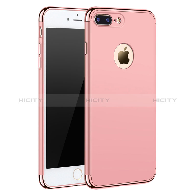 Hülle Luxus Metall Rahmen und Kunststoff F05 für Apple iPhone 8 Plus Rosegold