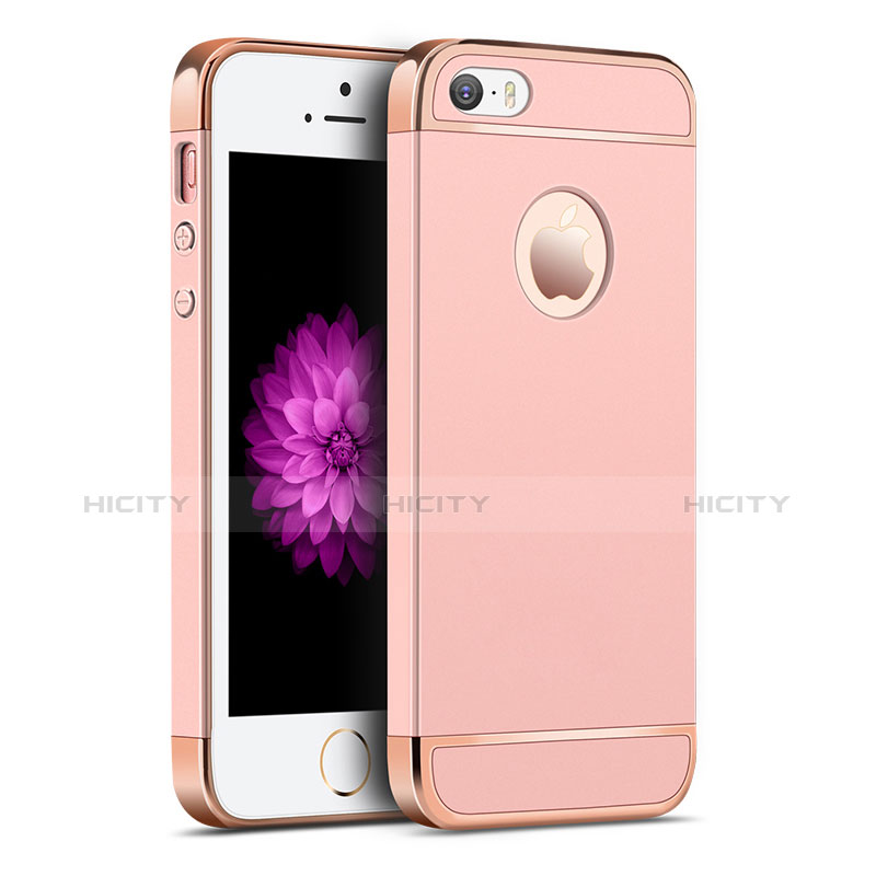 Hülle Luxus Metall Rahmen und Kunststoff für Apple iPhone 5 Rosegold