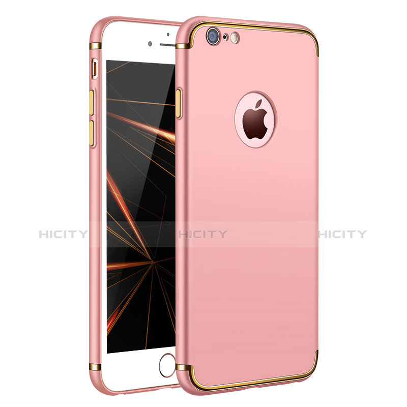 Hülle Luxus Metall Rahmen und Kunststoff für Apple iPhone 6S Plus Rosegold Plus