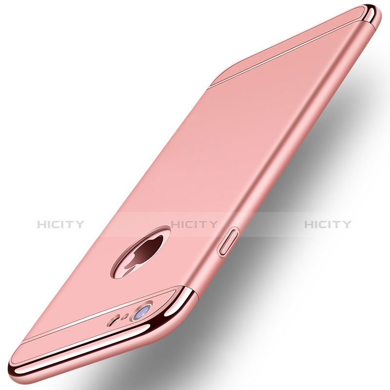 Hülle Luxus Metall Rahmen und Kunststoff für Apple iPhone 6S Rosa groß