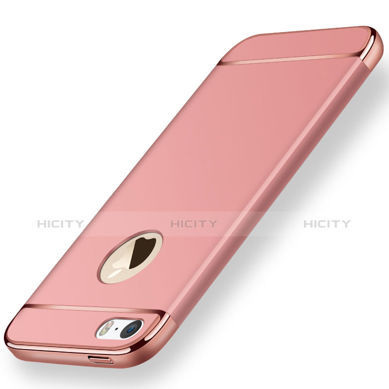 Hülle Luxus Metall Rahmen und Kunststoff für Apple iPhone SE Rosegold