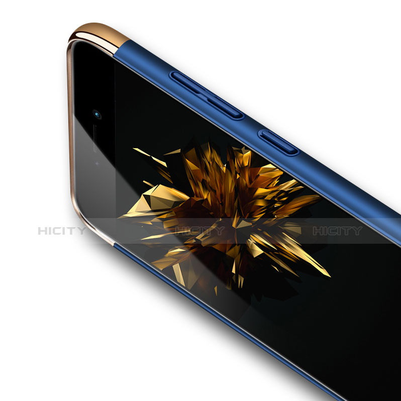 Hülle Luxus Metall Rahmen und Kunststoff für Huawei Honor 8 Blau groß