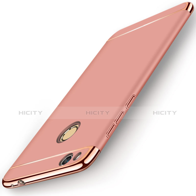 Hülle Luxus Metall Rahmen und Kunststoff für Huawei P8 Lite (2017) Rosegold Plus