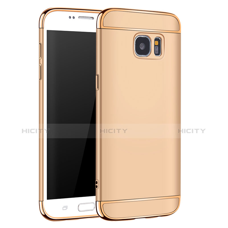 Hülle Luxus Metall Rahmen und Kunststoff für Samsung Galaxy S7 Edge G935F Gold