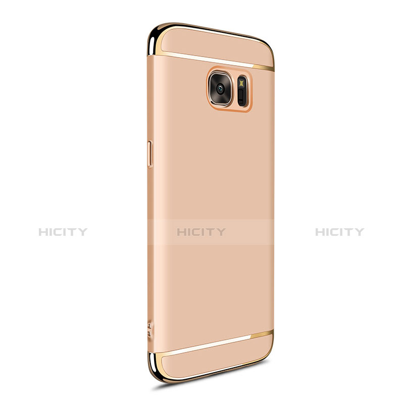 Hülle Luxus Metall Rahmen und Kunststoff für Samsung Galaxy S7 Edge G935F Gold