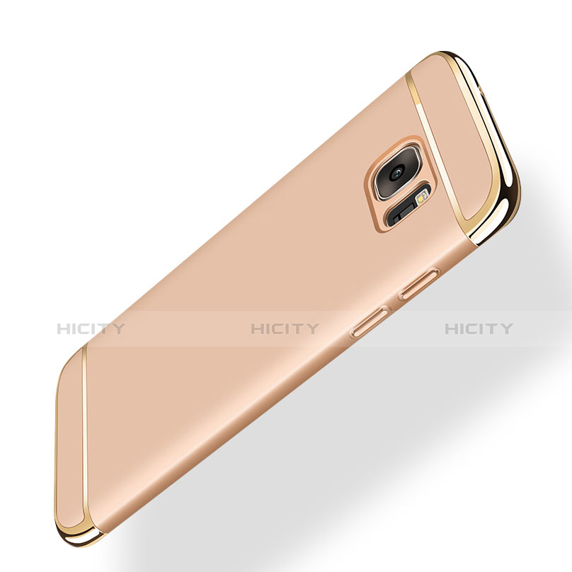 Hülle Luxus Metall Rahmen und Kunststoff für Samsung Galaxy S7 Edge G935F Gold