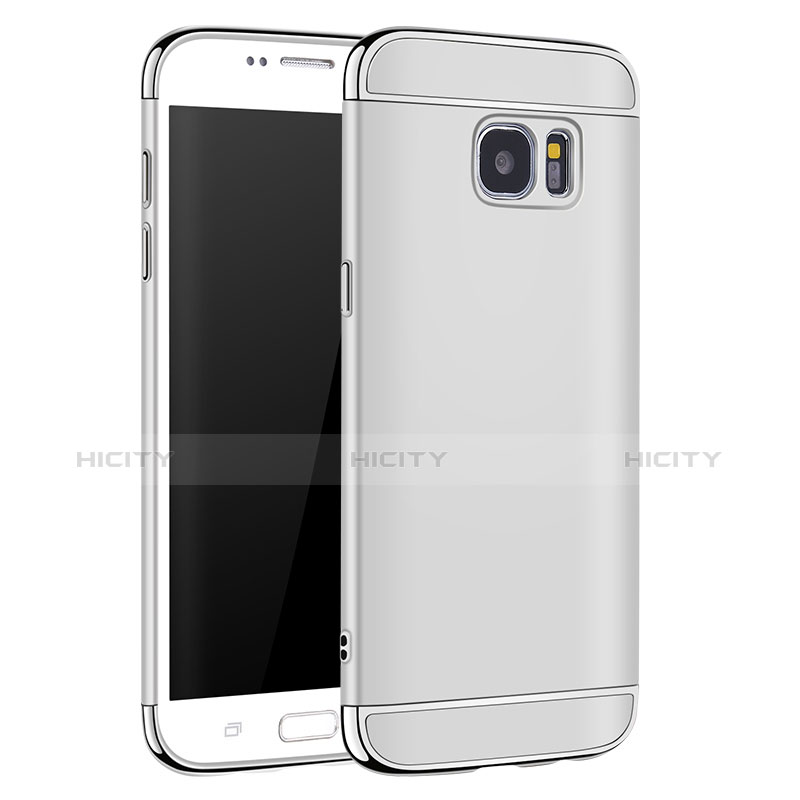 Hülle Luxus Metall Rahmen und Kunststoff für Samsung Galaxy S7 Edge G935F Silber