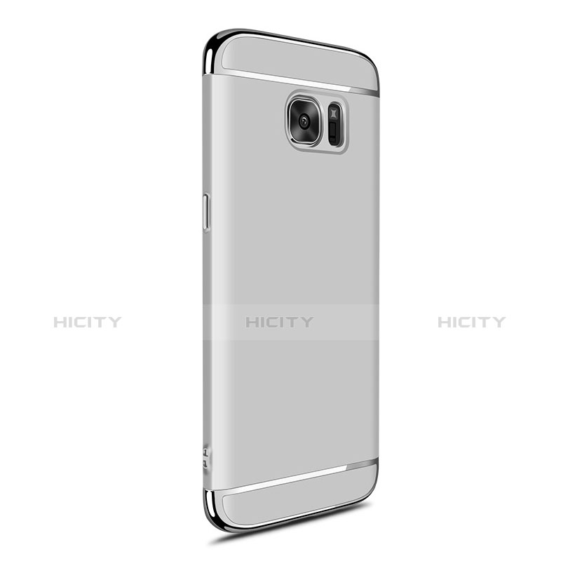 Hülle Luxus Metall Rahmen und Kunststoff für Samsung Galaxy S7 Edge G935F Silber