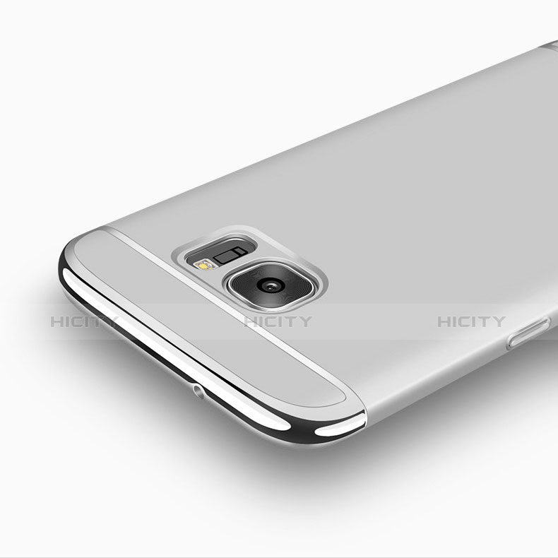 Hülle Luxus Metall Rahmen und Kunststoff für Samsung Galaxy S7 Edge G935F Silber