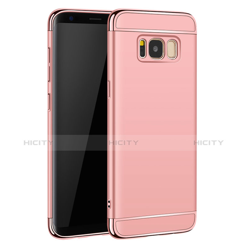 Hülle Luxus Metall Rahmen und Kunststoff für Samsung Galaxy S8 Plus Rosegold