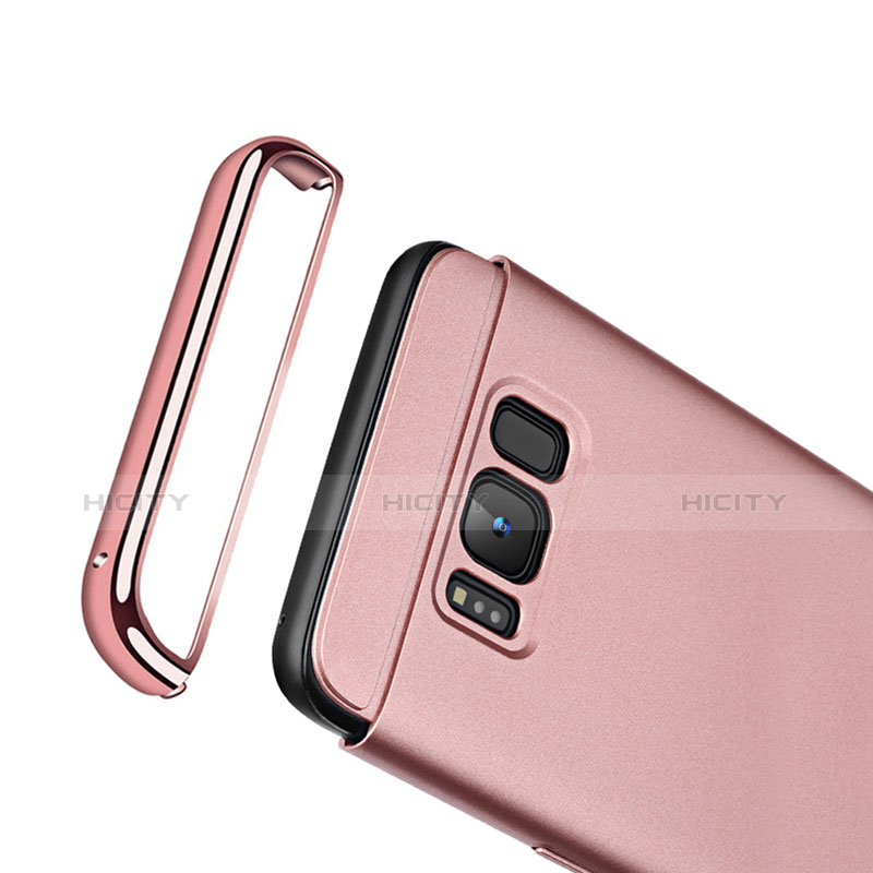 Hülle Luxus Metall Rahmen und Kunststoff für Samsung Galaxy S8 Plus Rosegold