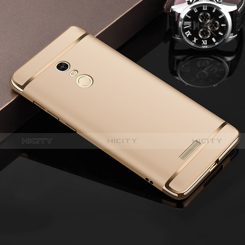 Hülle Luxus Metall Rahmen und Kunststoff für Xiaomi Redmi Note 3 Pro Gold groß