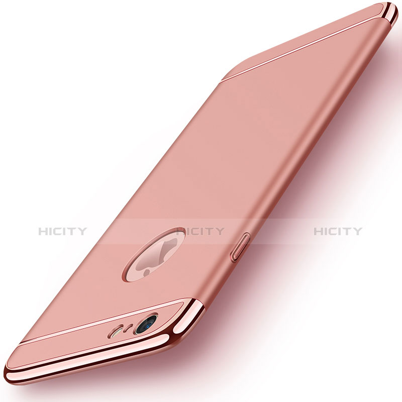 Hülle Luxus Metall Rahmen und Kunststoff M01 für Apple iPhone 6 Plus Rosegold