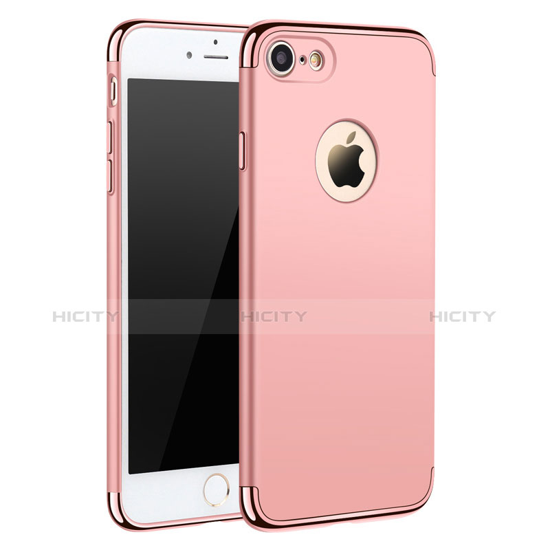 Hülle Luxus Metall Rahmen und Kunststoff M01 für Apple iPhone 8 Rosegold