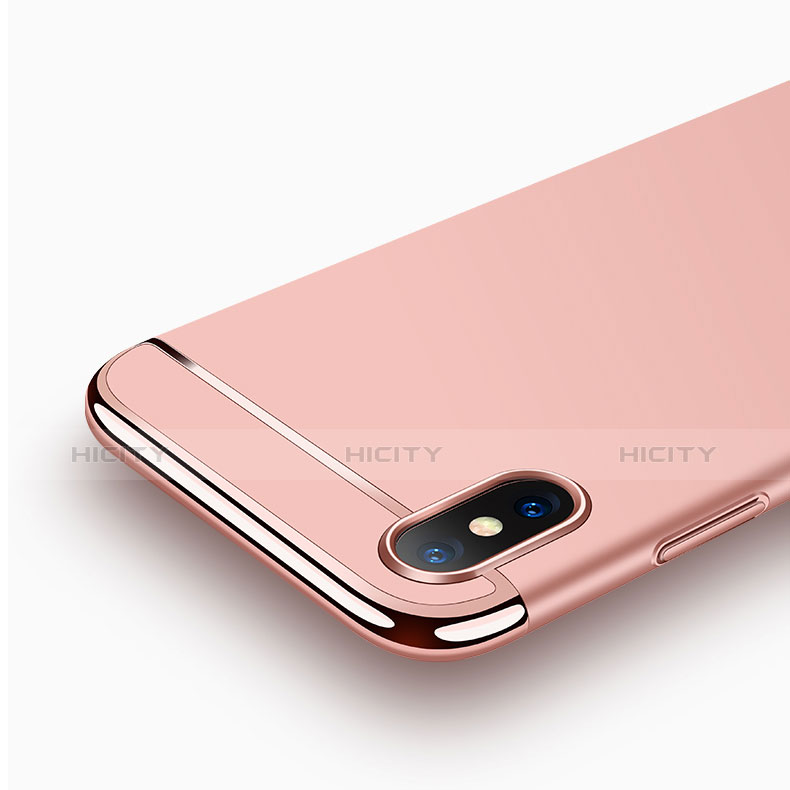 Hülle Luxus Metall Rahmen und Kunststoff M01 für Apple iPhone X Rosegold