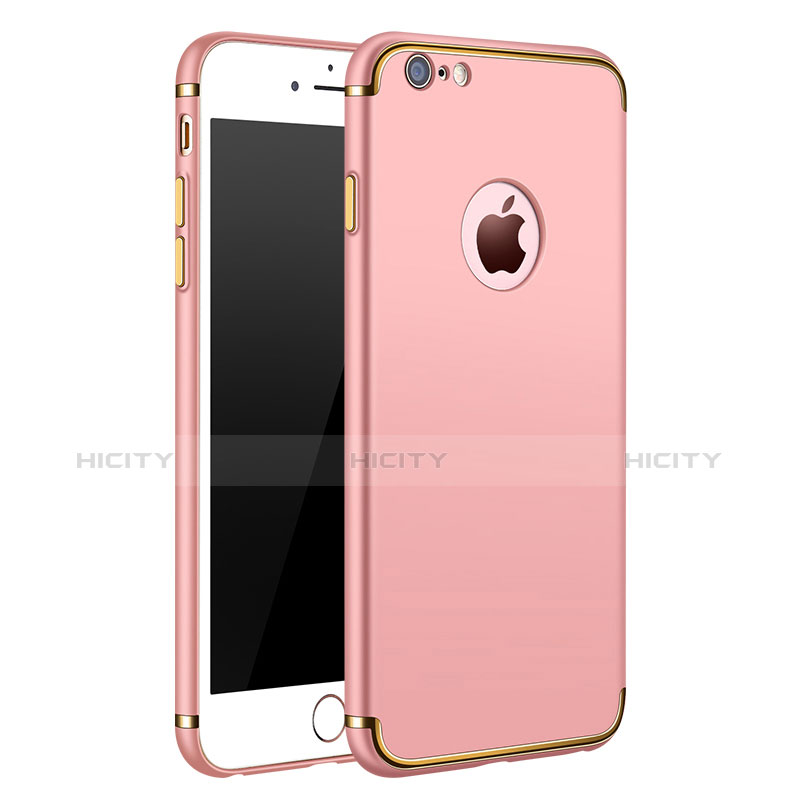 Hülle Luxus Metall Rahmen und Kunststoff M02 für Apple iPhone 6 Rosegold