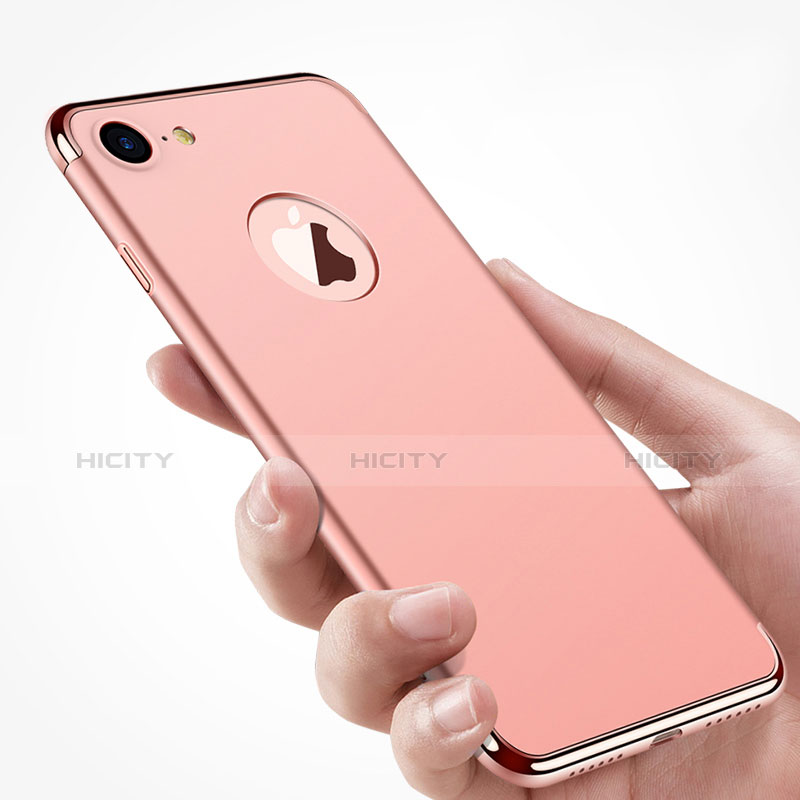 Hülle Luxus Metall Rahmen und Kunststoff M02 für Apple iPhone 7 Rosegold