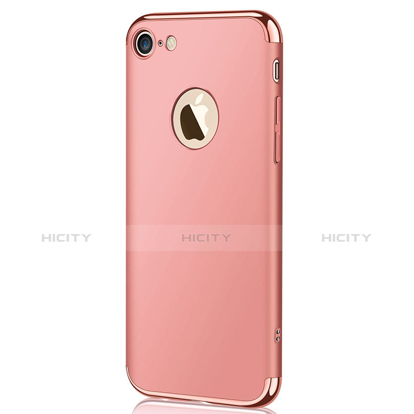 Hülle Luxus Metall Rahmen und Kunststoff M02 für Apple iPhone 7 Rosegold