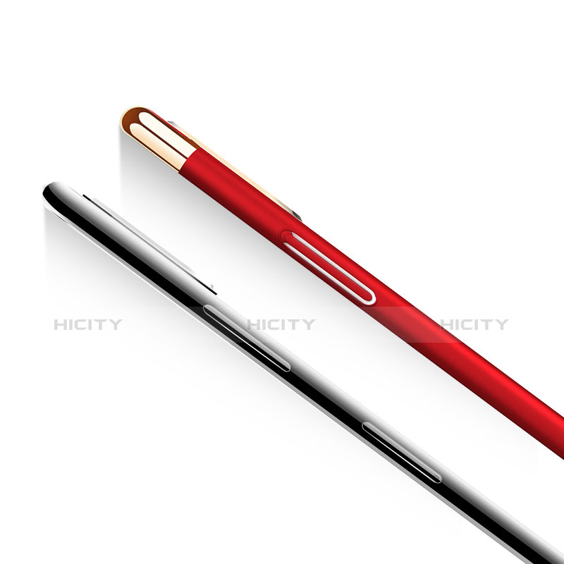 Hülle Luxus Metall Rahmen und Kunststoff mit Fingerring Ständer F02 für Apple iPhone X Rot
