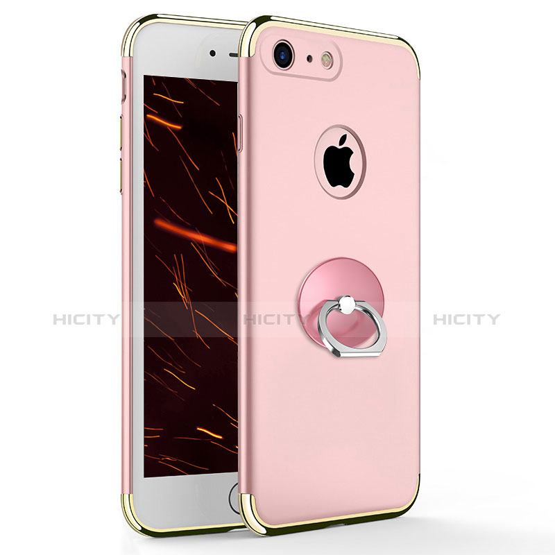 Hülle Luxus Metall Rahmen und Kunststoff mit Fingerring Ständer für Apple iPhone 7 Rosa